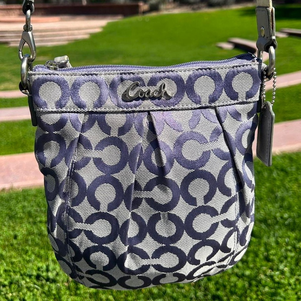 Vintage Purple and Cream Coach Crossbody Bag